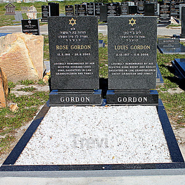 Cheap Black Granite Double Ttombstones and Monument Design for Sale MOKK-1221