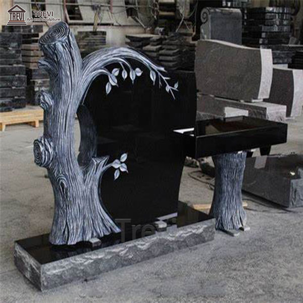 Cheap Black Granite The Shape Is The Tombstone Of The Tree and Headstone Design for Sale MOKK-1225