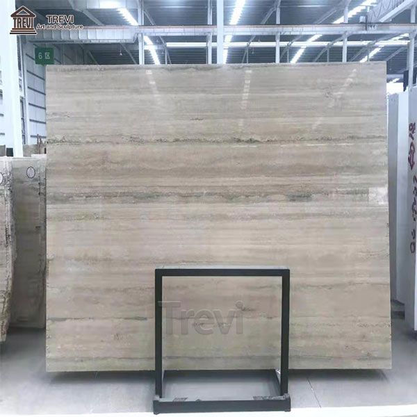 Gray and white layered Grey wood grain marble interior and exterior decoration for sale MOKK-271
