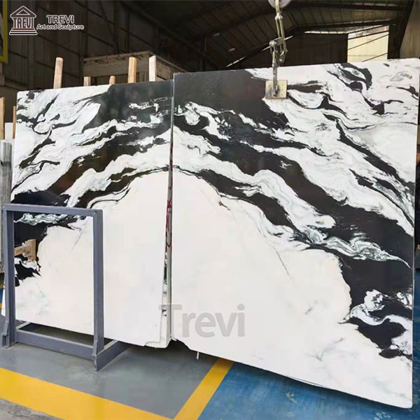 Custom Luxury Natural Panda White Marble Slabs Polished Indoor Decorations for Sale MOKK-12401